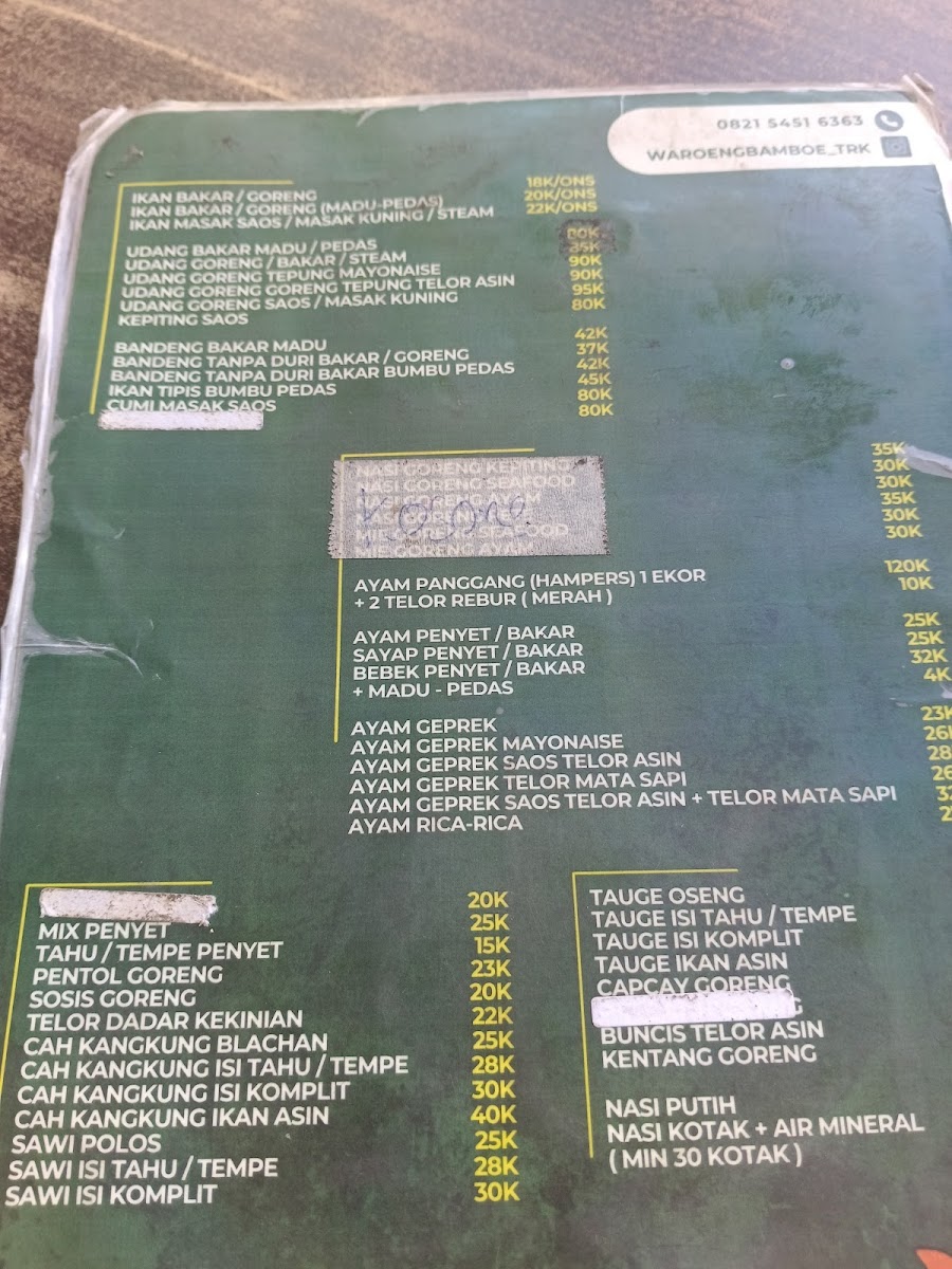 Waroeng Bamboe Menu - Image 1